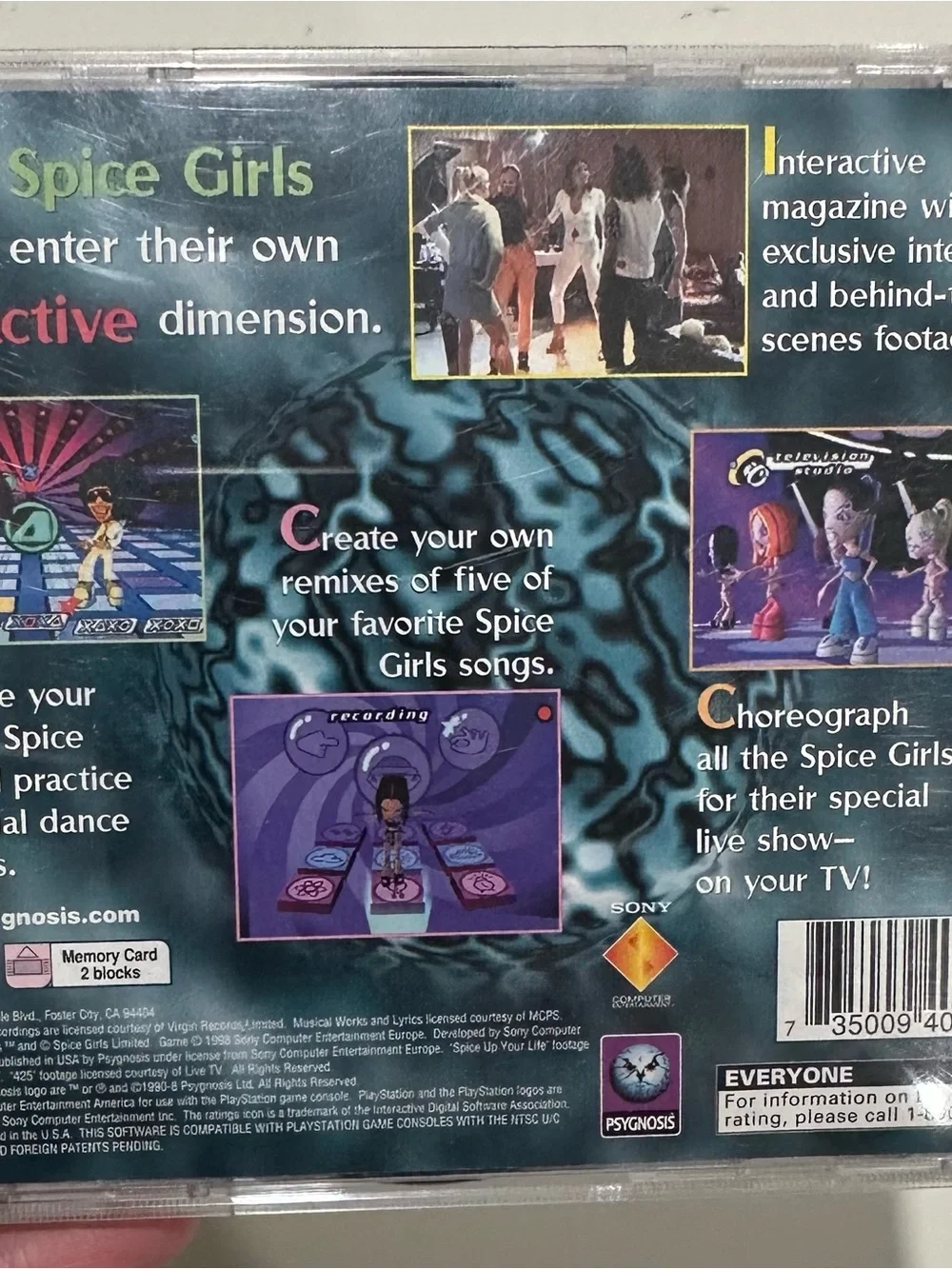Sony Spice World PlayStation Game Cover White with Multicolor Art